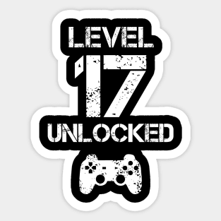 Level 17 Unlocked T-Shirt - 17th Birthday Gift Sticker